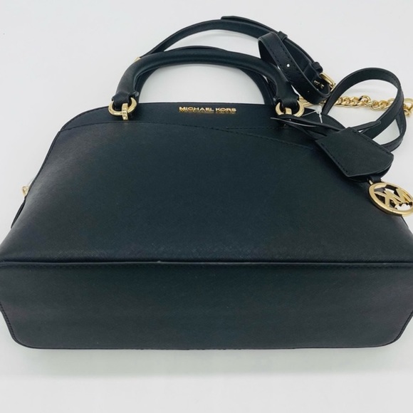 Michael Kors Jet Set Travel Medium Dome Satchel Crossbody Black - Picture 8 of 12